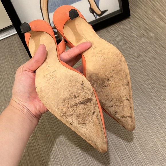 Manolo Blahnik coral slingback heels 37 - Picture 11 of 12